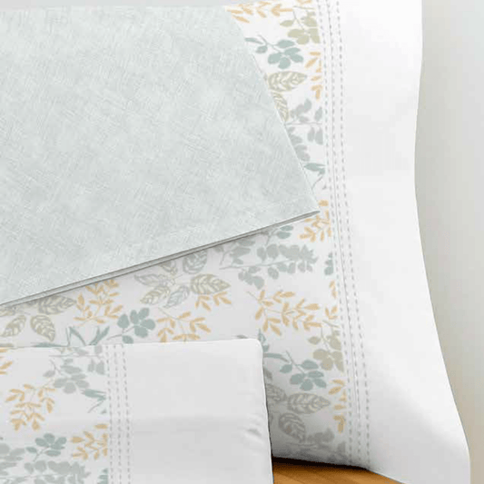 Jogo de Lençóis ASA "Flora" 100% Algodão – Floral Delicado | Fabricado em Portugal - 100% Algodão - Sonho Renovado