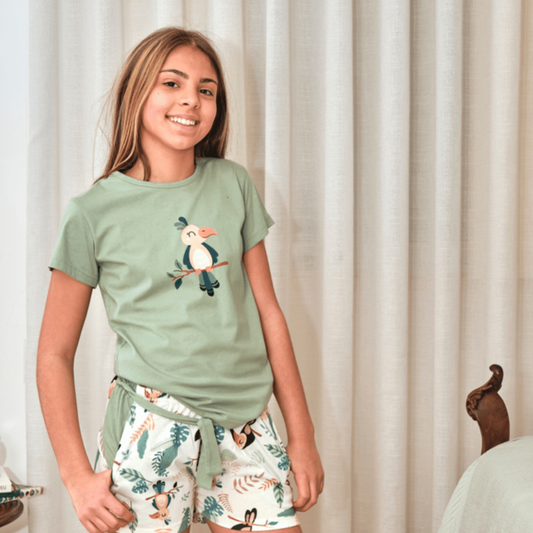 Menina | Pijama Tucano da SILEO - 100% Algodão -Fabricado em Portugal Sonho Renovado