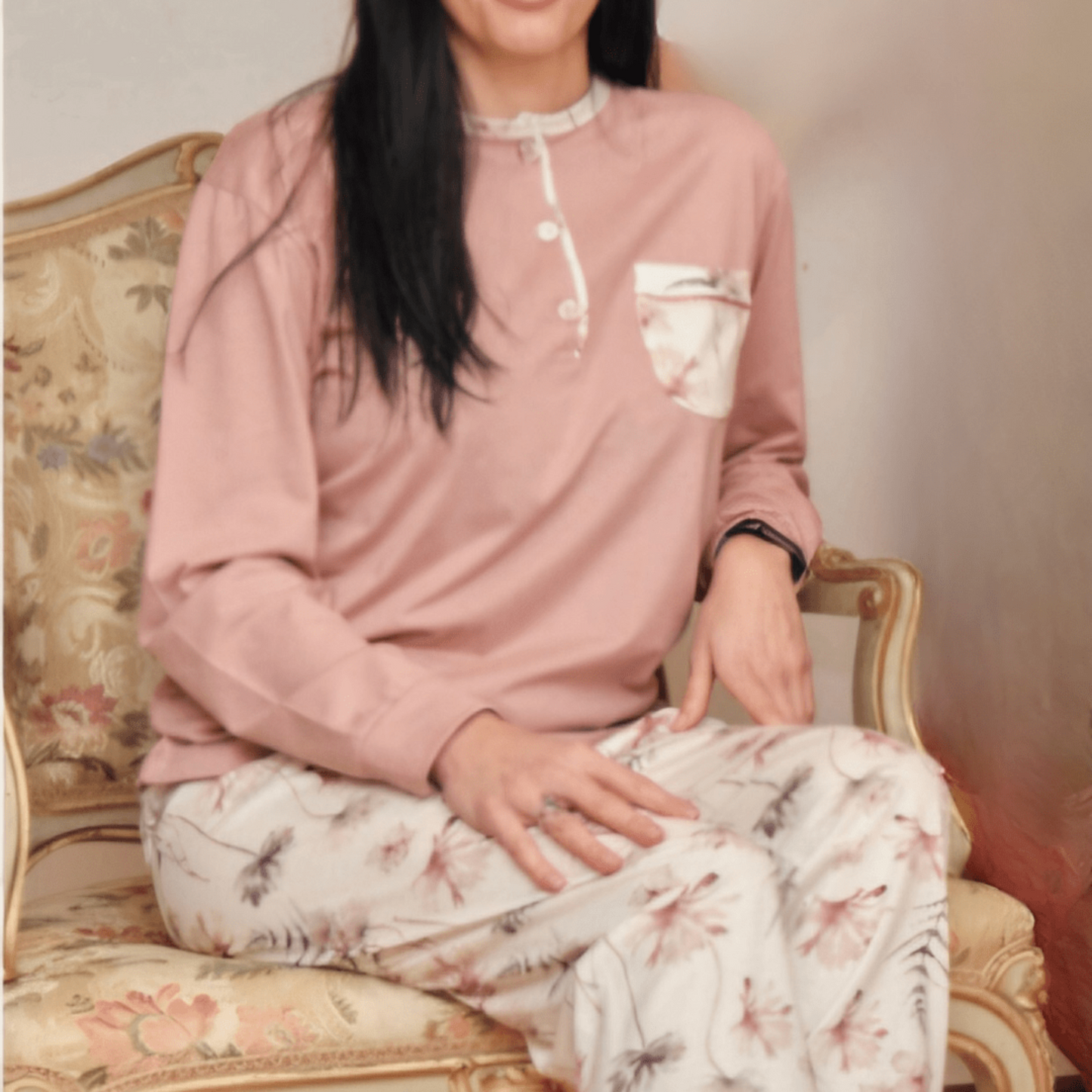 Pijama Feminino 100% Algodão com Bolso – Fabricado em Portugal | Conforto Elegante - 100% Algodão - Sonho Renovado