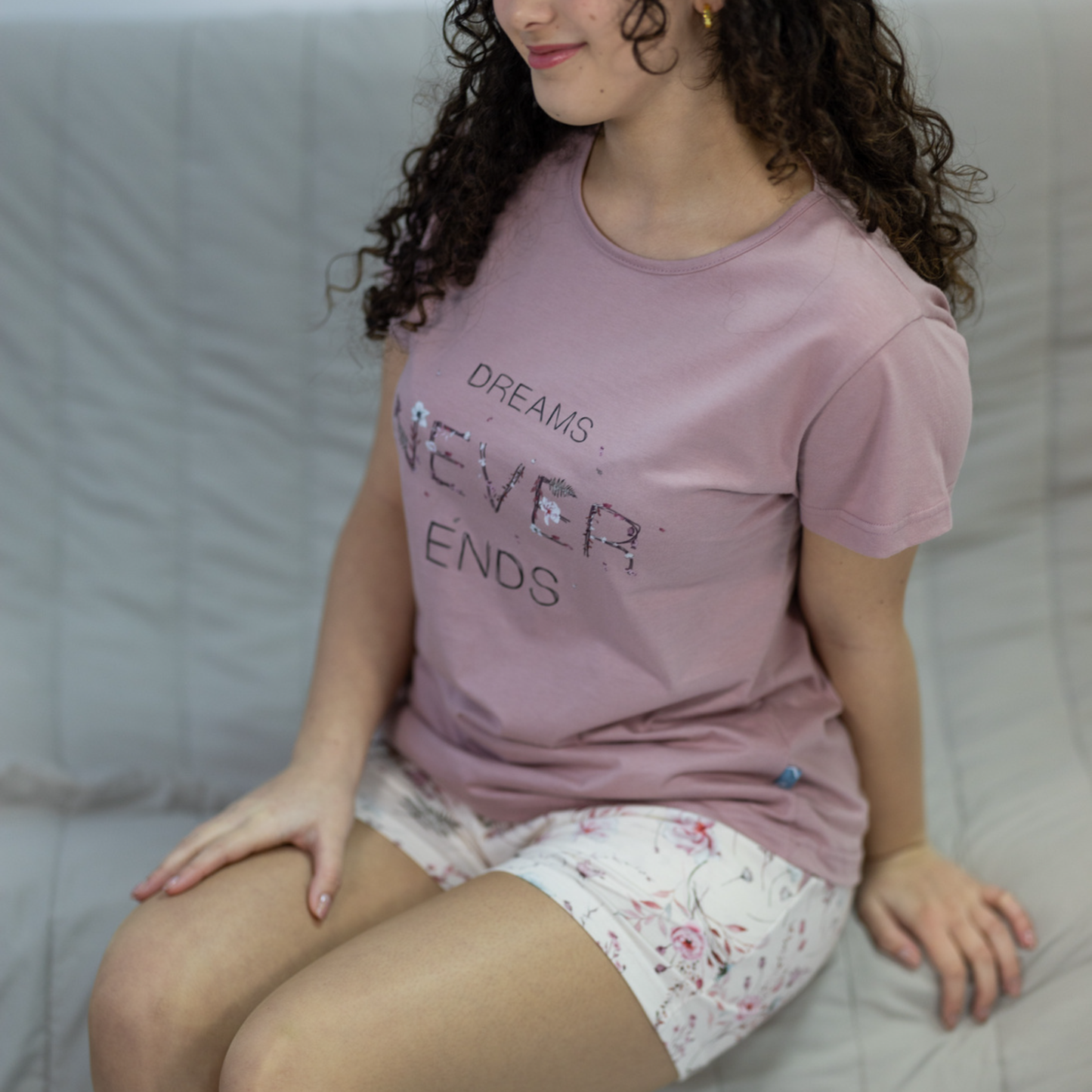Pijama de Senhora de Calções 100% Algodão - Modelo "Dreams" - Fabricado em Portugal