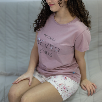 Pijama de Senhora de Calções 100% Algodão - Modelo "Dreams" - Fabricado em Portugal