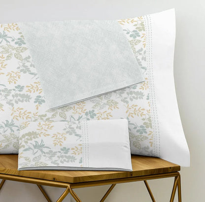 Jogo de Lençóis ASA "Flora" 100% Algodão – Floral Delicado | Fabricado em Portugal - 100% Algodão - Sonho Renovado