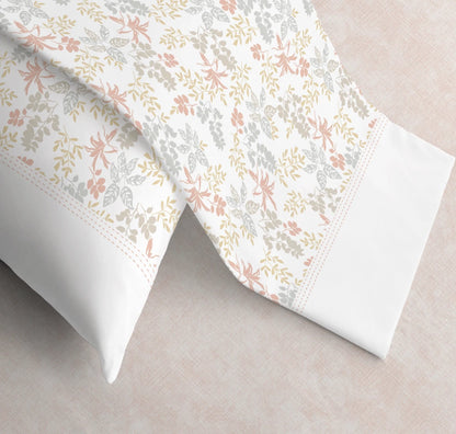 Jogo de Lençóis ASA "Flora" 100% Algodão – Floral Delicado | Fabricado em Portugal - 100% Algodão - Sonho Renovado