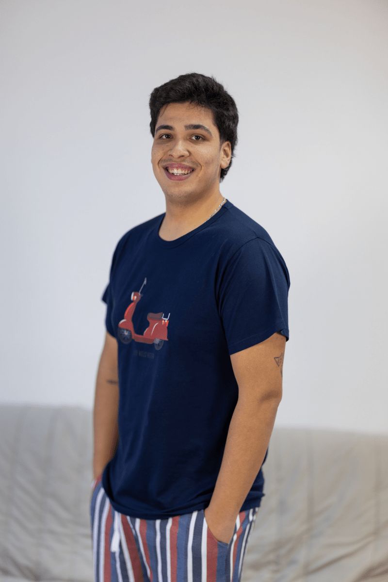 Pijama de Homem de Calções 100% Algodão - Estilo Scooter Vespa - Fabricado em Portugal - Pijama Homem - Sonho Renovado