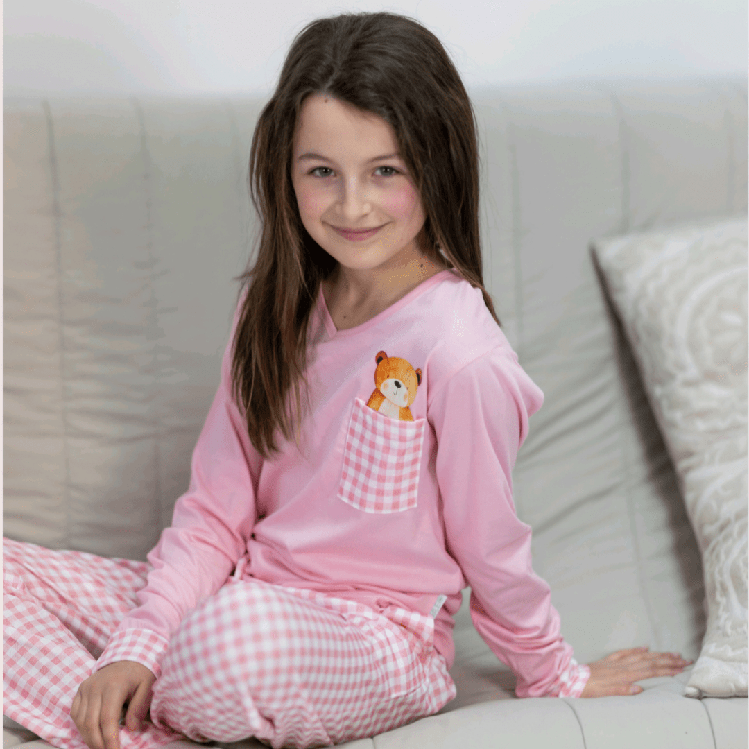 Pijama de Menina "Ursinho Amigo" – 100% Algodão | Fabricado em Portugal - 100% Algodão - Sonho Renovado
