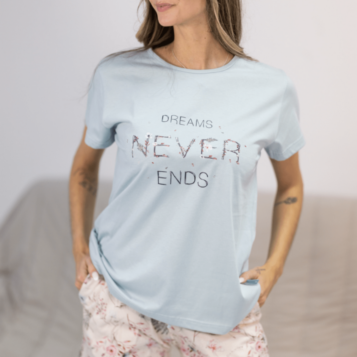 Pijama de Senhora de Calções 100% Algodão - Modelo "Dreams" - Fabricado em Portugal - Sonho Renovado