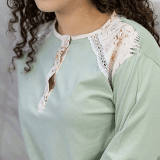 Pijama Feminino 100% Algodão Fabricado em Portugal – Conforto Natural com Punhos - 100% Algodão - Sonho Renovado